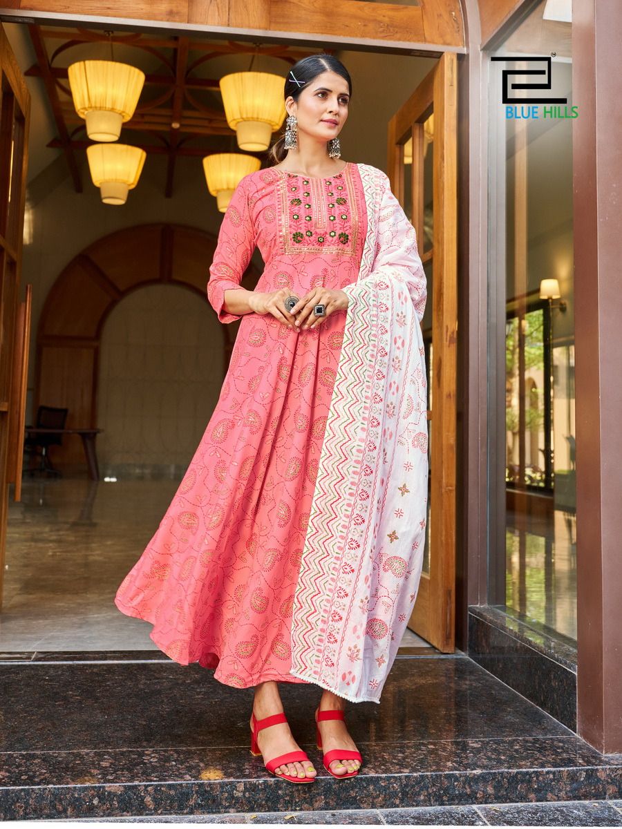 Kohinoor By Blue Hills Rayon Printed Kurti With Dupatta Catalog